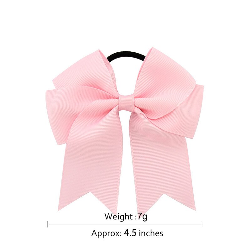4.5 Inch Girls Cute Solid Cheerleading Bow Women Elastic Hair Bands Ribbon Rope Ponytail Holder Hair Ties Kids Hair Accessories