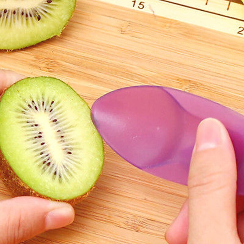 10 Stks/set Keuken Kiwi Lepel Plastic Snoep Kleur Kiwi Graven Lepel Scoop Fruit Mes Slicer Peeler Cutter Met Gat