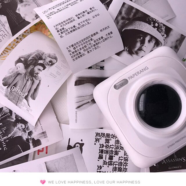 Printable Sticker Paper Roll Self-Adhesive Thermal Paper for PeriPage A6 Thermal Printer PAPERANG P1/P2 Mini Photo Printer: white