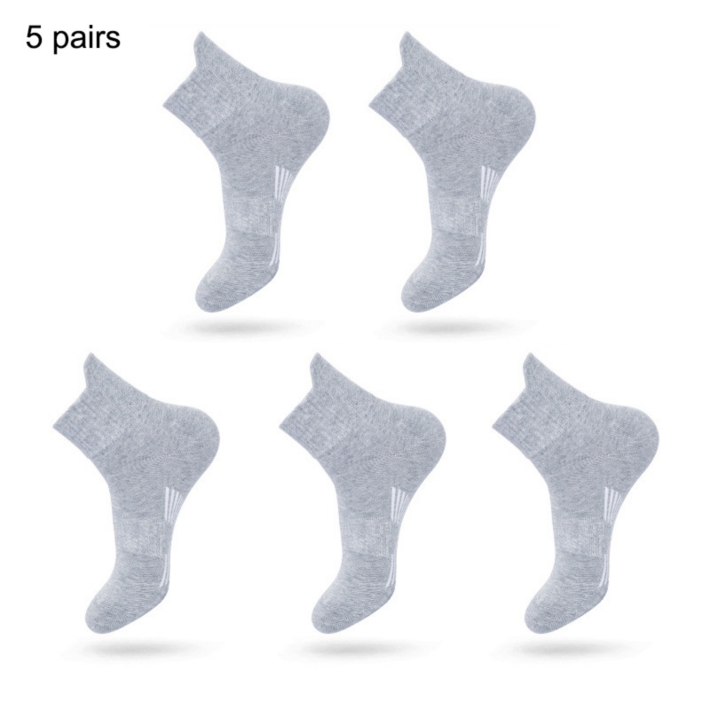 5 paia di calzini sportivi unisex antisudore donna uomo calzini traspiranti a tubo corto calzini sportivi per corsa tutto'aperto pallacanestro calcio: H