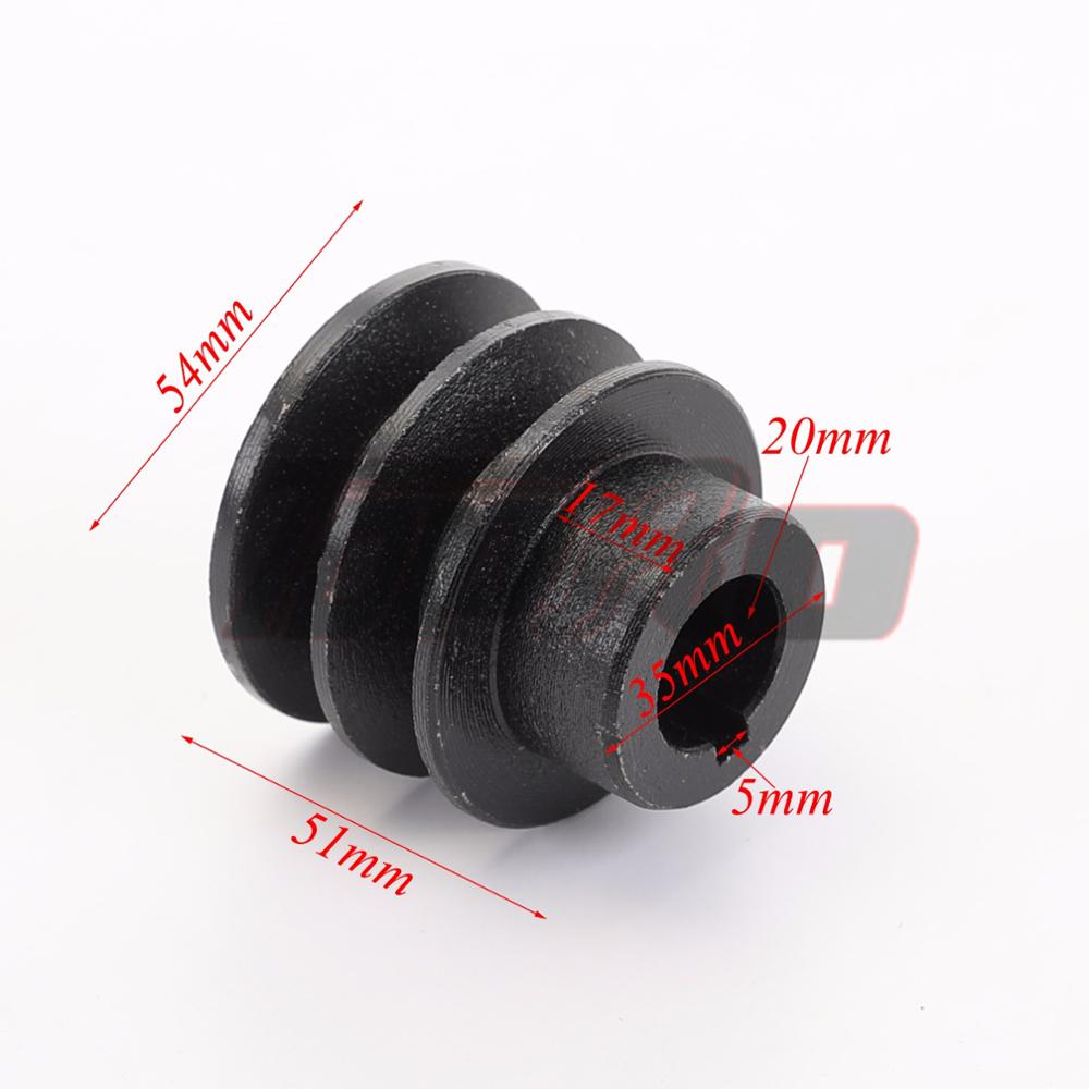 35mm OD 19mm/20mm ID V Belt Pulley Bore Die Double Groove For Gas Engine 170F 168F GX120 GX160 GX200 7HP