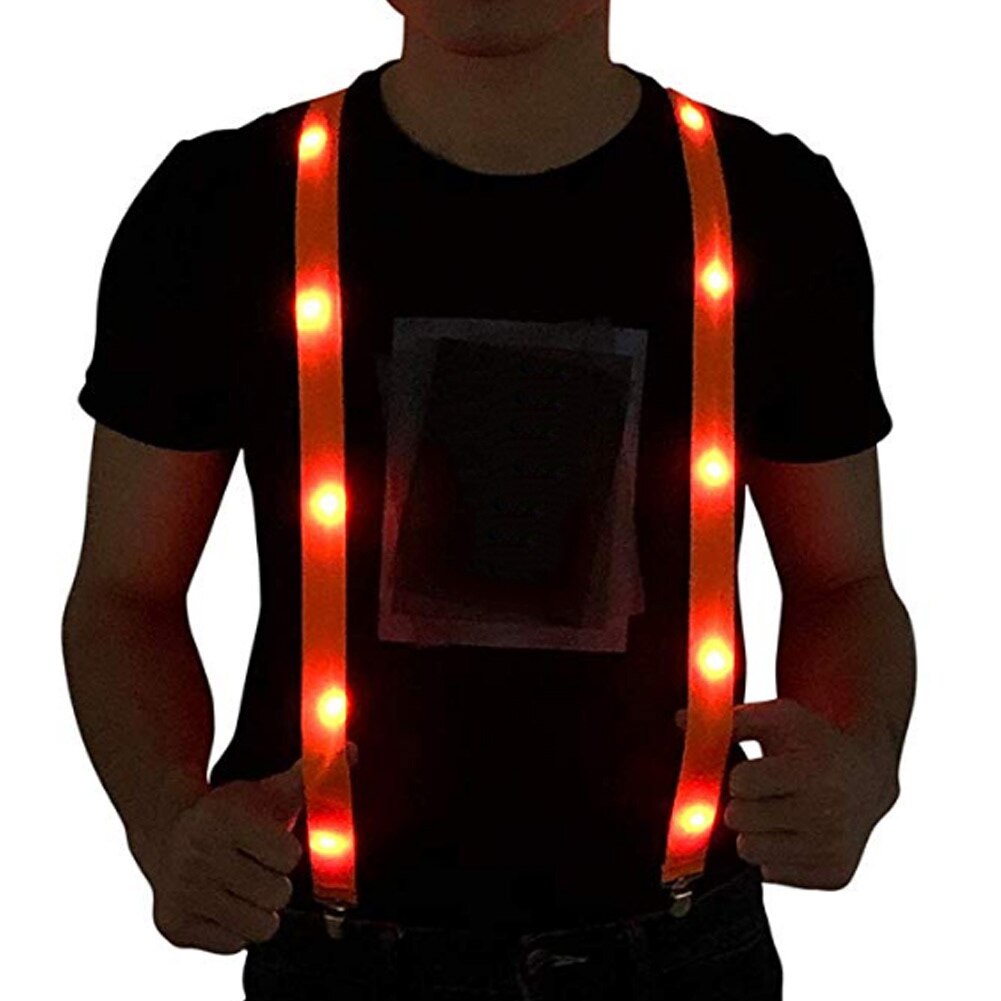 Nyligen led glödlampa hängslen justerbar elastisk utomhussportvarning bröstrem  do99: Orange storlek 85cm