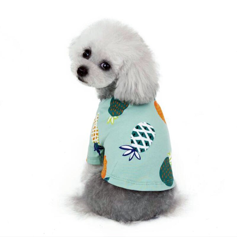 Huisdieren Hond Vest Gedrukt Hond Zomer T-shirt Puppy Ananas Kleding Kat Kostuum Voor Kleine en Middelgrote Honden Chihuahua Teddy: Green / XXL