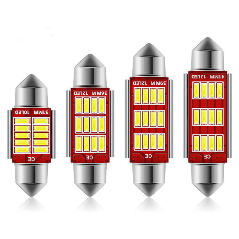 2/10 pièces C10W C5W LED Canbus feston 31mm 36mm 39mm 42mm pour ampoule de voiture lampe de lecture intérieure lampe de plaque d'immatriculation blanc erreur libre