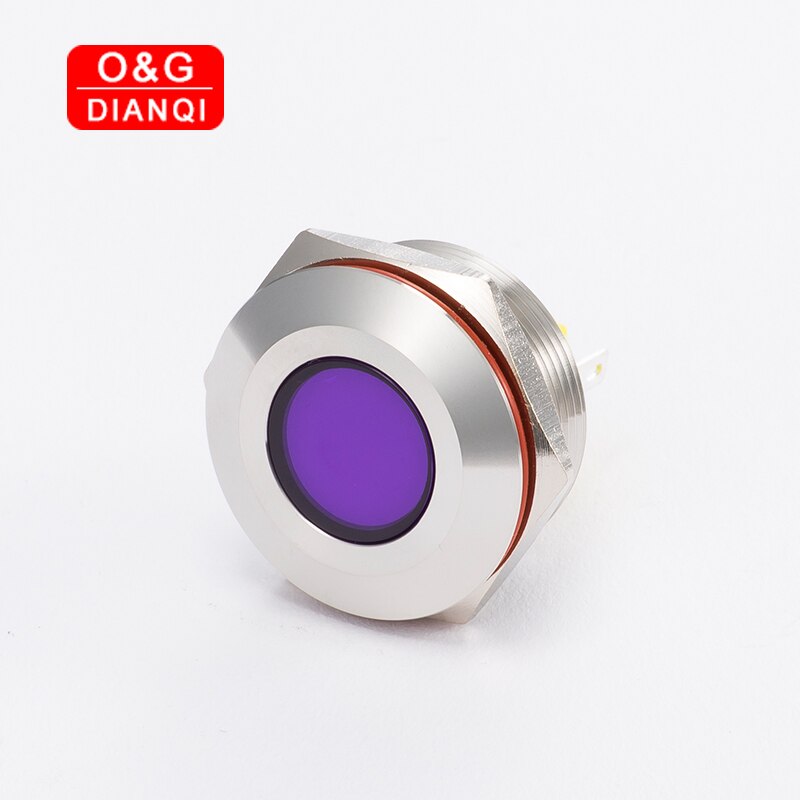 Illuminate Signal Light 25mm Waterproof Metal Indicator Light Stainless Steel 6v 12v 220v Led Pilot Signal Lamp with Wire