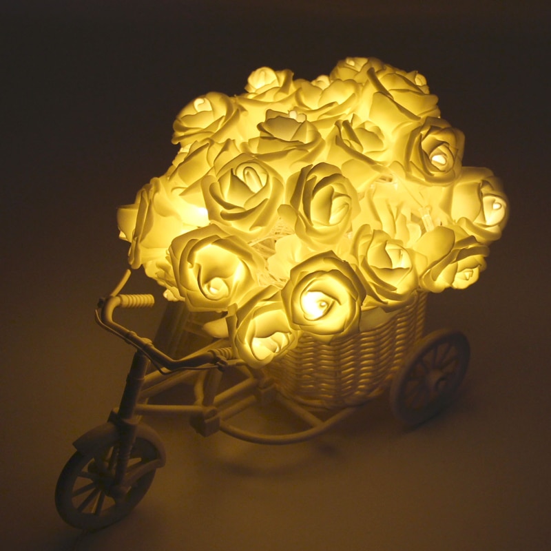 1.5M 10Led AA Battery LED Rose Christmas Lights String Lights Valentine Wedding Decoration Flower Bulbs LED Lamp Light
