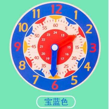 Wooden Clock Toys Hour Minute Second Cognition Colorful Clocks Toys for Kids Early Preschool Teaching Aids: d