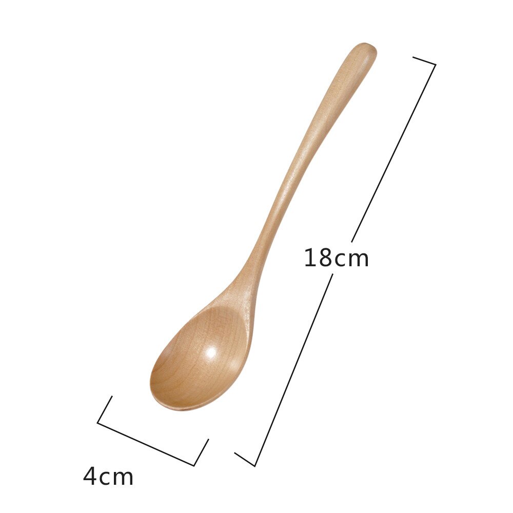 18cmx4cm Natural Chinese Wooden Spoon Bamboo Rice Soup Spoon Healthy Wood Spoon Kitchen Japanese Tableware: A