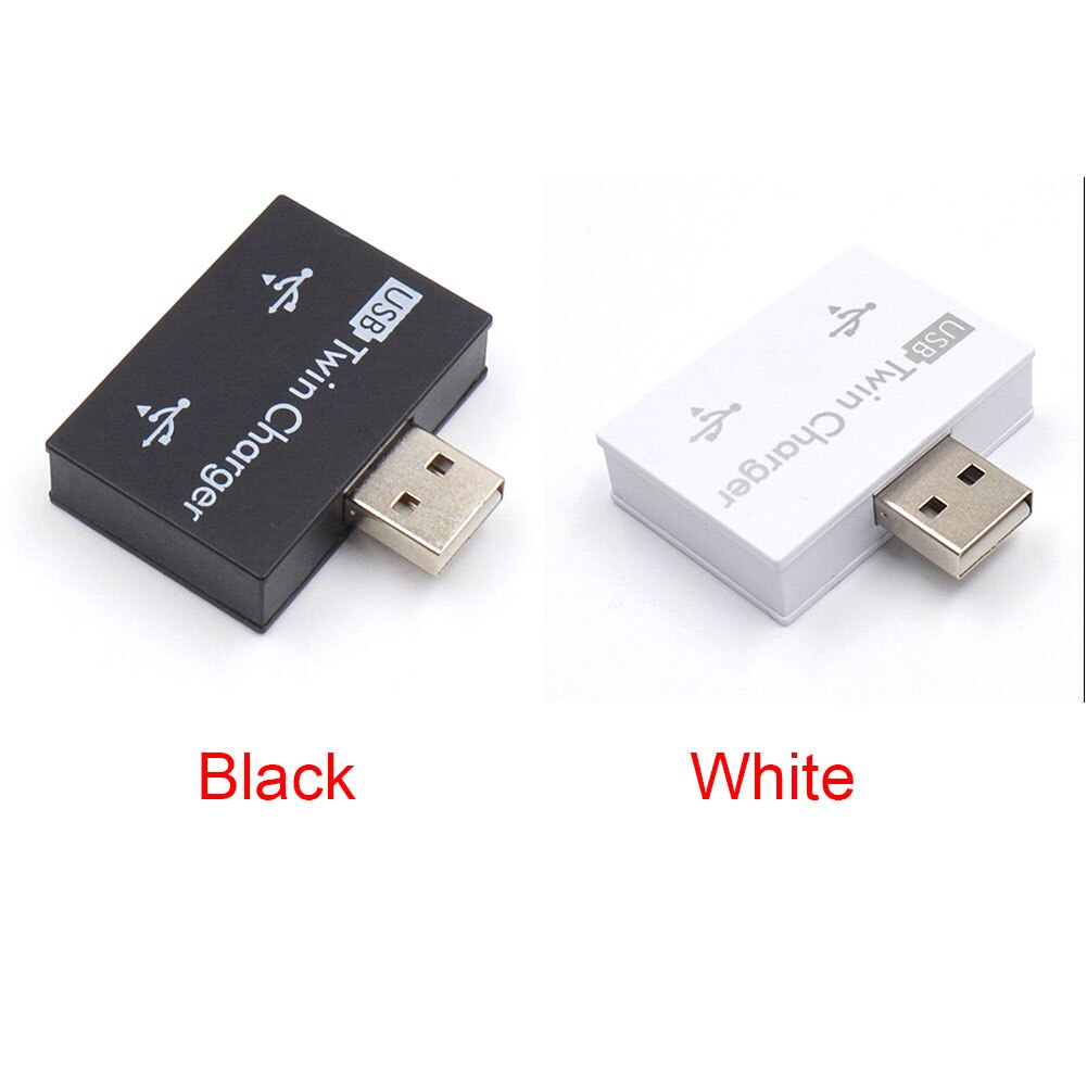 2 Ports ABS Extender For Phone Tablet Twin Charger Adapter Practical Portable Stable USB Hub Mini Splitter