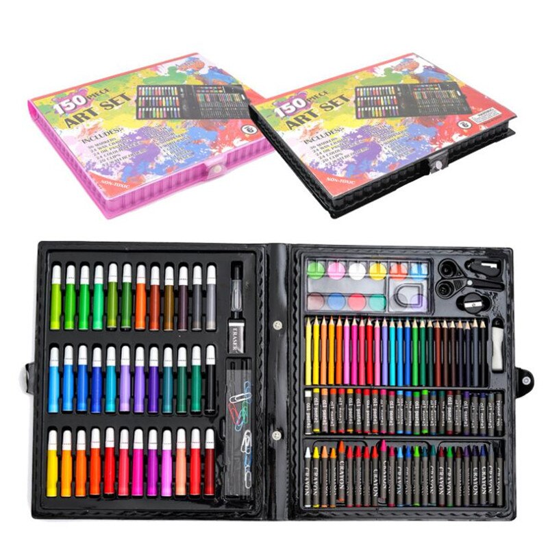 150 Pcs Water Color Pen Crayon Oil Pastel Painting Drawing Tool Kids Art Set Children Drawing Set Kids Supplies Stationery Set