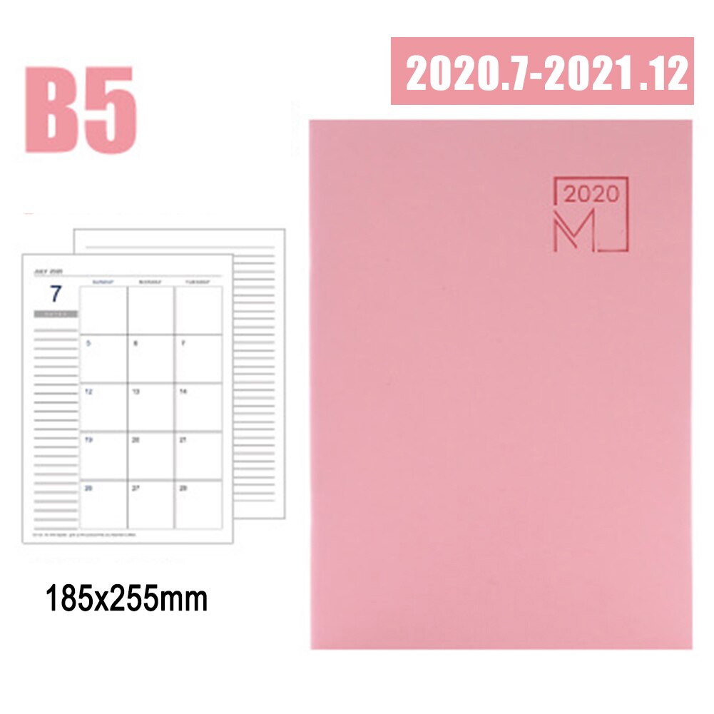 Notebook Agenda Planner Diary Meeting Book Girl School Stationery Monthly Plan Supplies DOM668: Pink