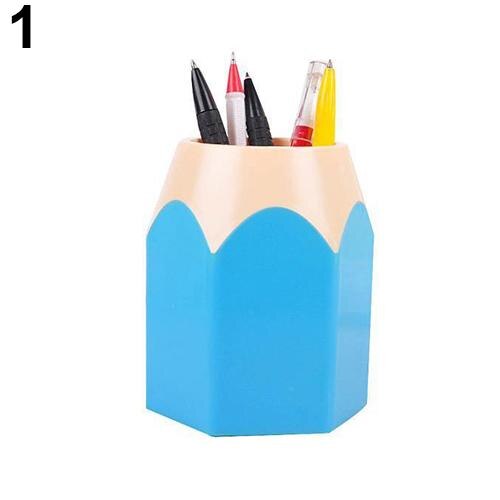 Porte-stylos porte-stylo pinceau, organisateur de stockage de papeterie de bureau en forme de crayon, fournitures scolaires pour enfants directe: Bleu