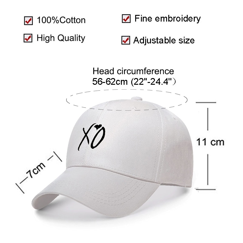 Gorros de béisbol con bordado para hombre y mujer, gorra de béisbol con bordado de XO, Snapback Weeknd para hombre y papá, gorra de skateboard de calle