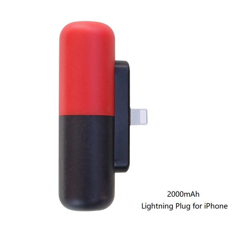 Capsule Mini Power Bank For Xiaomi Redmi Magsafe Powerbank compact for iPhone Samsung Huawei Portable Poverbank Battery Charger: Lightning Red