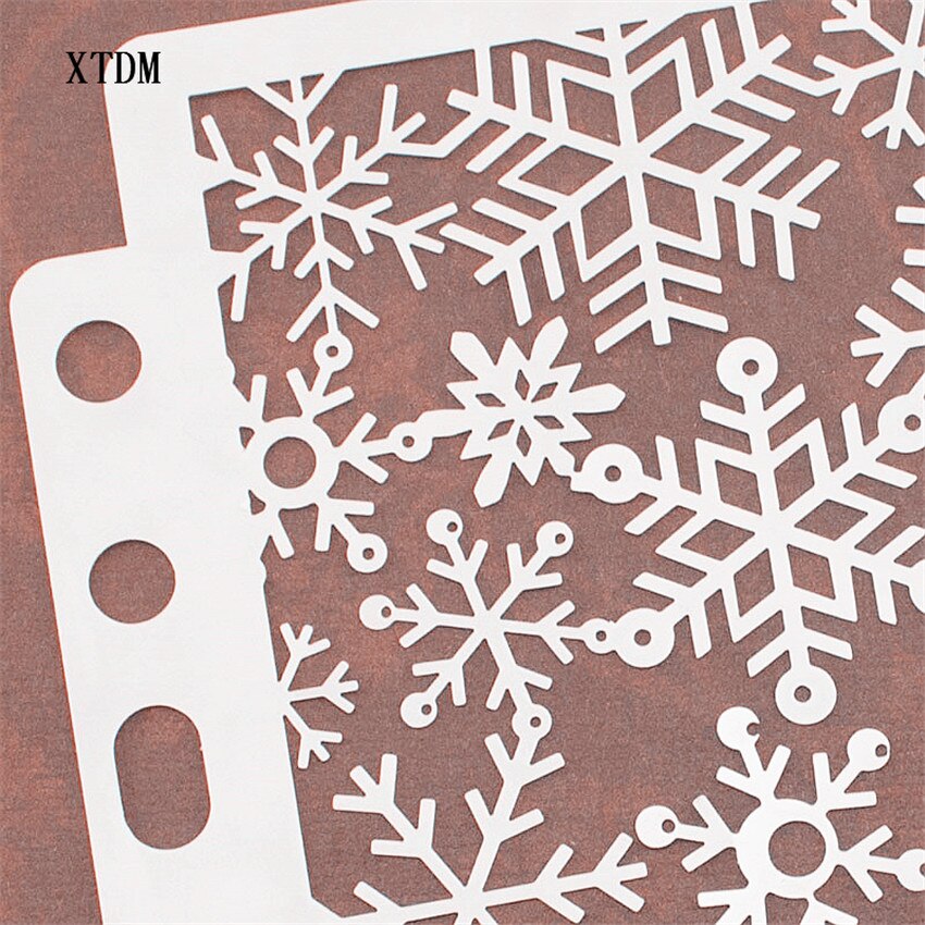 Sneeuwvlok Mold Shield Diy Cake Plakboek Stencils Hollow Versieringen Afdrukken Kant Heerser Valentijnsdag