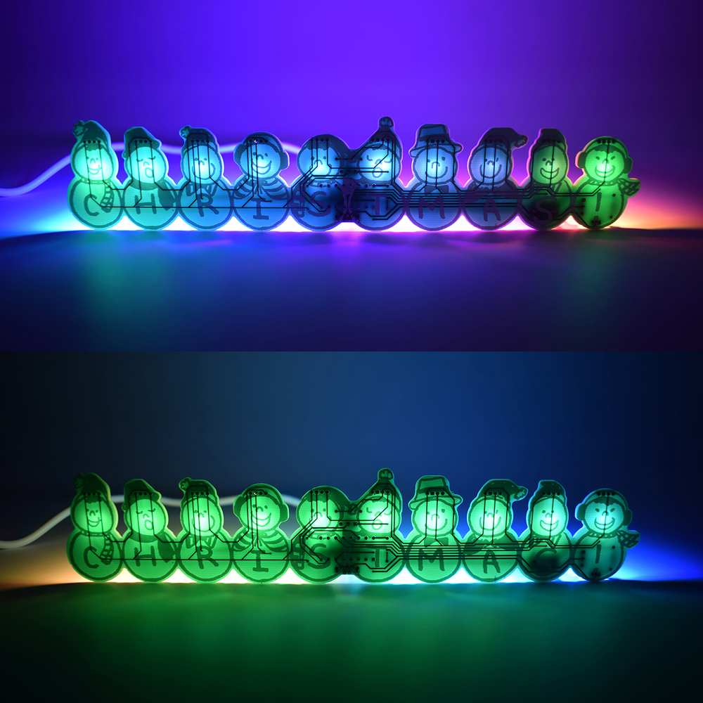 DIY Christmas 10 Snowmans Music Box LED 14 Christmas Songs Full Color Making Kit Birthday Friend Kid Girlfriend