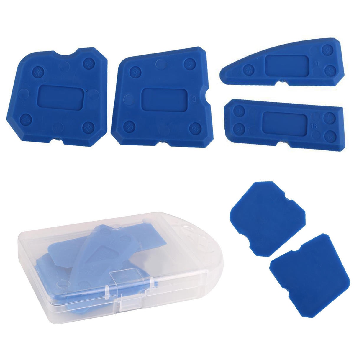 4pcs/kit Window Door Scraper Tool Glass Cement Silicone Sealant Spreader Spatula Cement Removal Grout Smooth Out Tool Kit