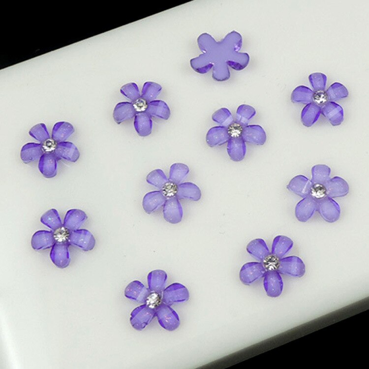 10 Pcs Kleurrijke Hars Bloem 10mm Diy Sieraden Maken Charms Sakura Handgemaakte Accessoires Voor Thuis