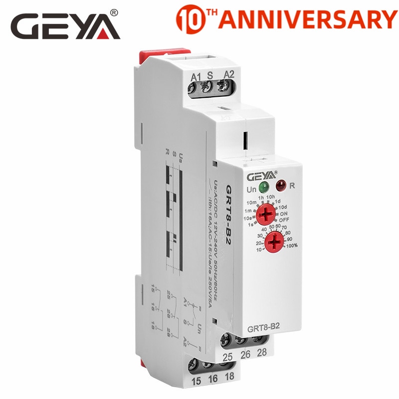 GEYA GRT8-B Delay OFF Timer Relay Electronic Type 16A AC230V OR AC/DC12-240V