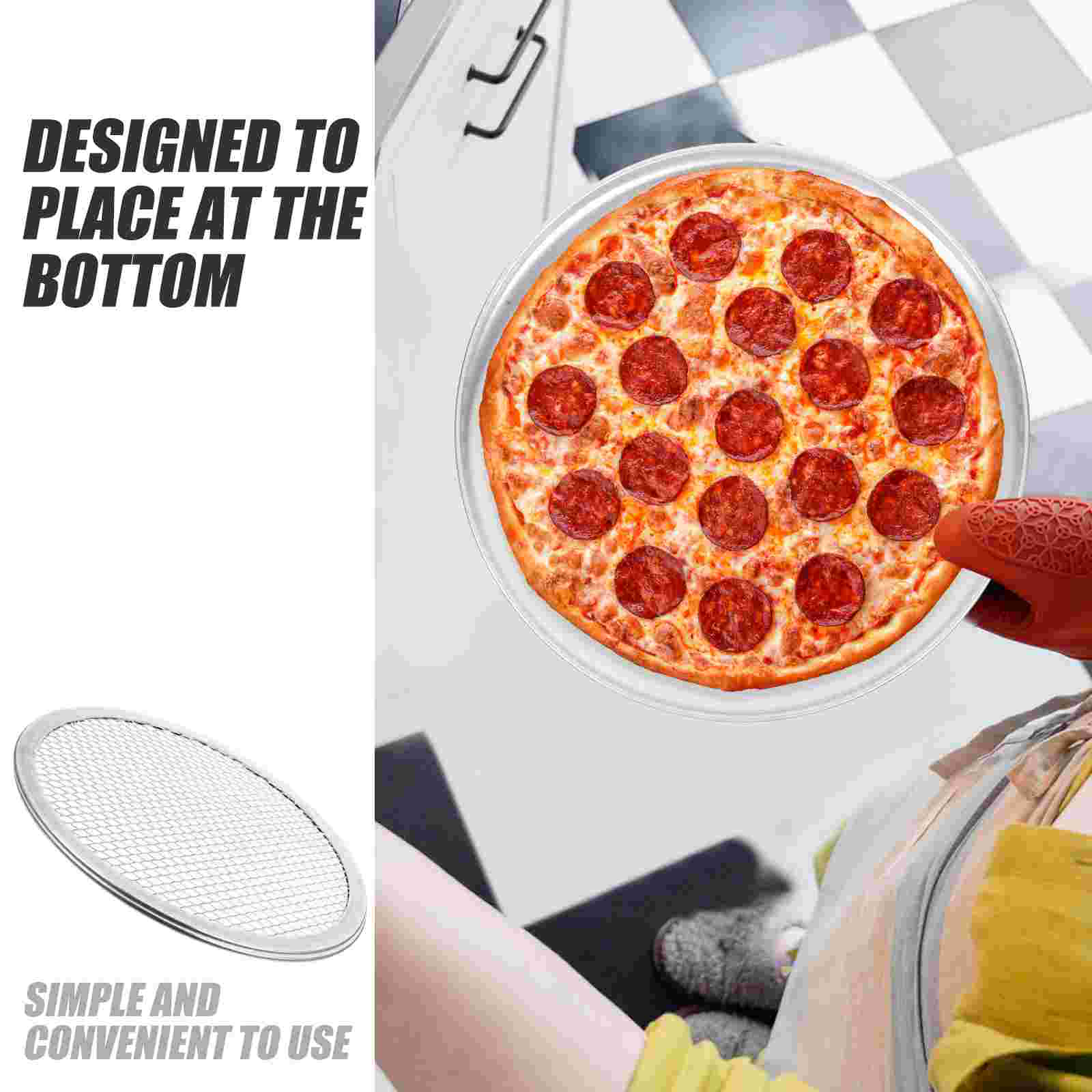 12-inch geperforeerde pizzapan Grote bakplaat met gaten Aluminium oven Metalen bakplaat Huishoudelijk bakgereedschap Anti-aanbak