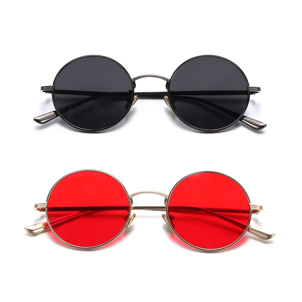 Occhiali da sole rotondi con montatura in metallo Vintage per uomo donna occhiali da sole Steampunk occhiali a cerchio occhiali estivi con protezione UV per esterni