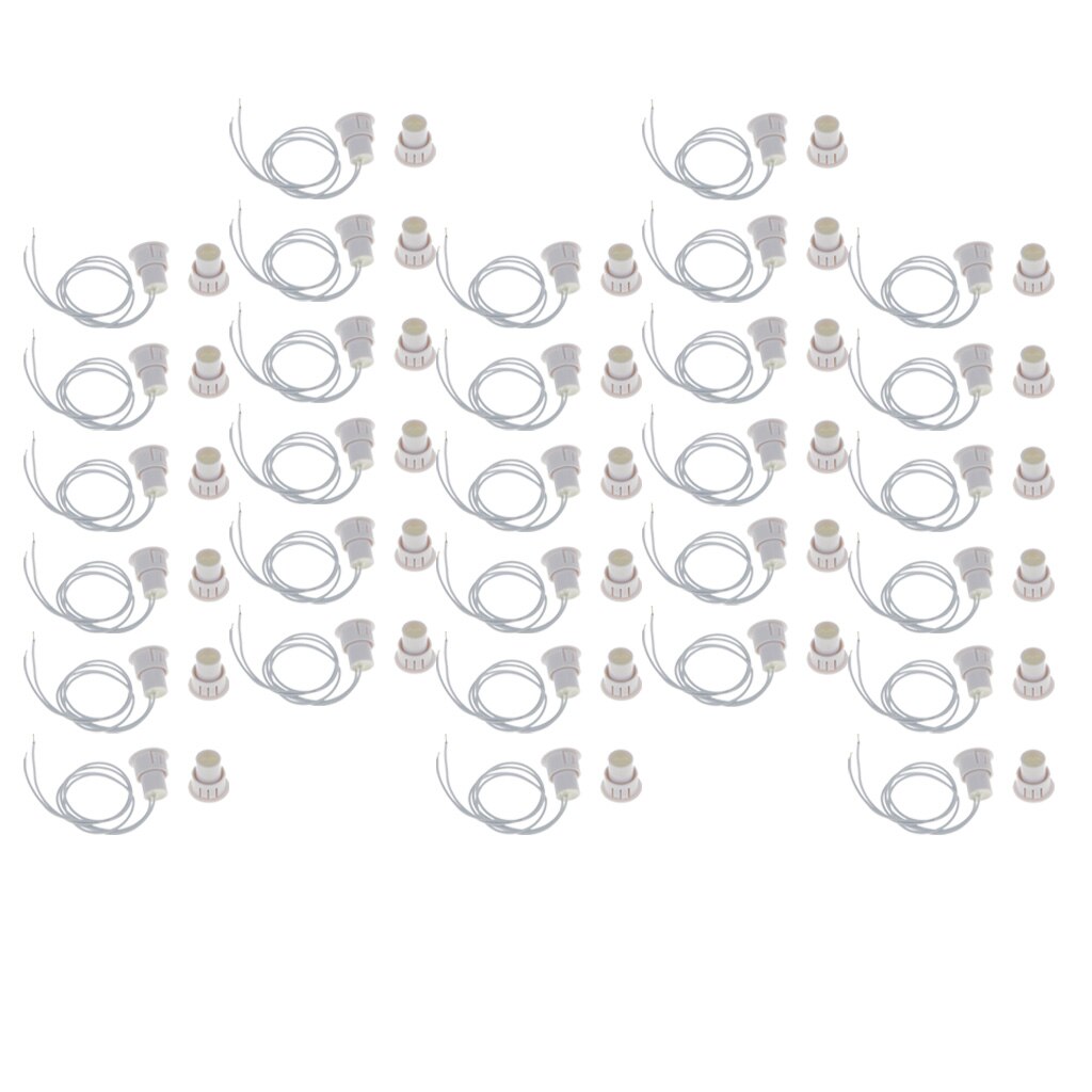 30-Pack Recessed Magnetic Door Window Contacts Alarm Siren Reed Switch White