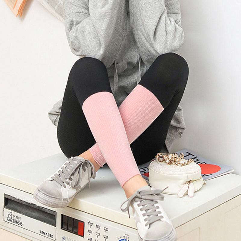 Nyligt kvindelige leggings med høj elasticitet efterår vinter tyk varm leggings stretchbukser: Sort lyserød