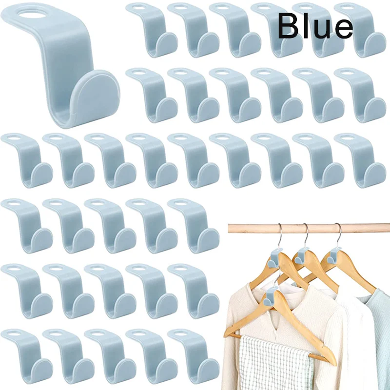 Ganchos conectores para perchas de armario, estante para ropa, ahorro de espacio, Clips extensores de plástico en cascada, organizador de pantalones y abrigos, 10/5 Uds.: XL / Amarillo claro