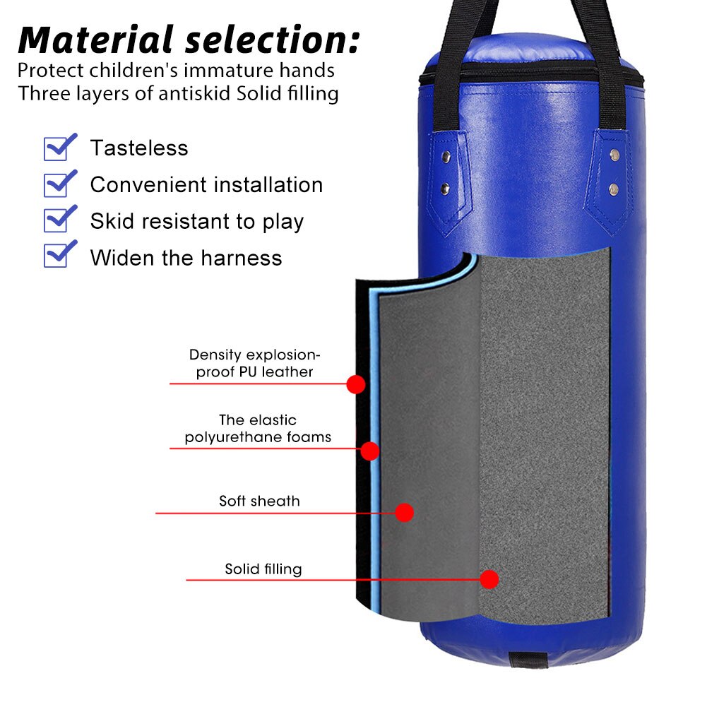 Empty Boxing Sandbag Home Fitness Hook Hanging Kick Punching Bag Boxing Training Fight Karate Punch Muay Thai Sand Bag