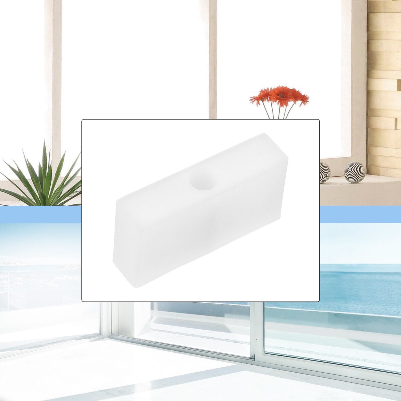 4pcs Window Plastic Anti-collision Buffer Block Protection Window Lock