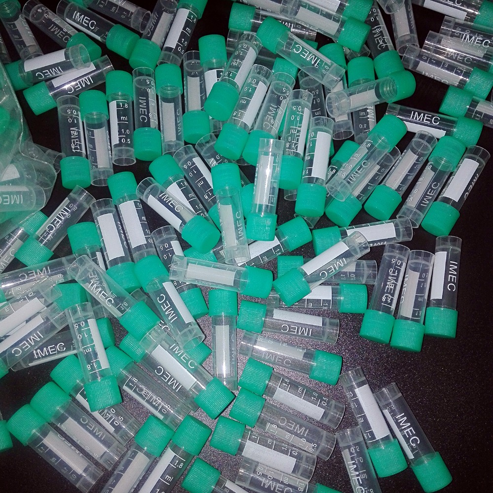 100 piece 1.8 ml Laboratory freezing tubes plastic centrifuge tube with screw cap