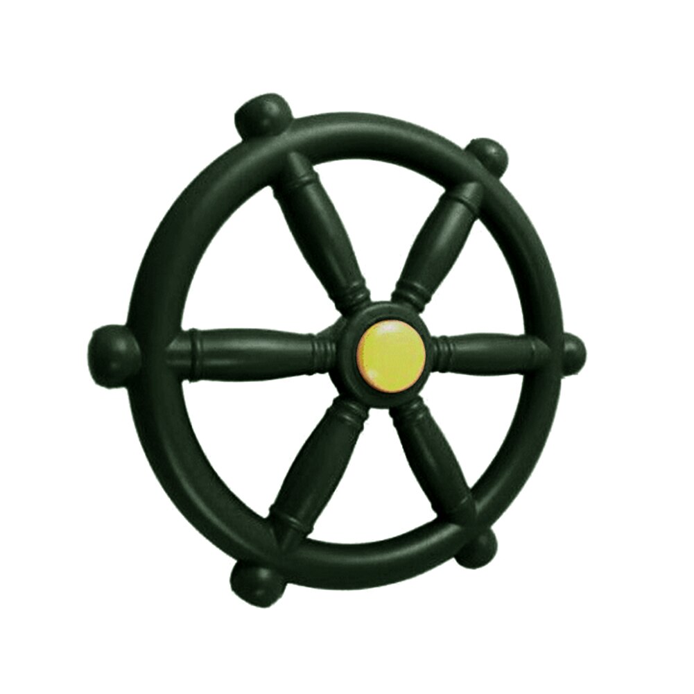 Garden Playground Jungle Gym Pirate Ships Wheel Swing Accessory Outdoor Fun Amusement Park Game Smooth Children Kids Toy Safe: Armygreen