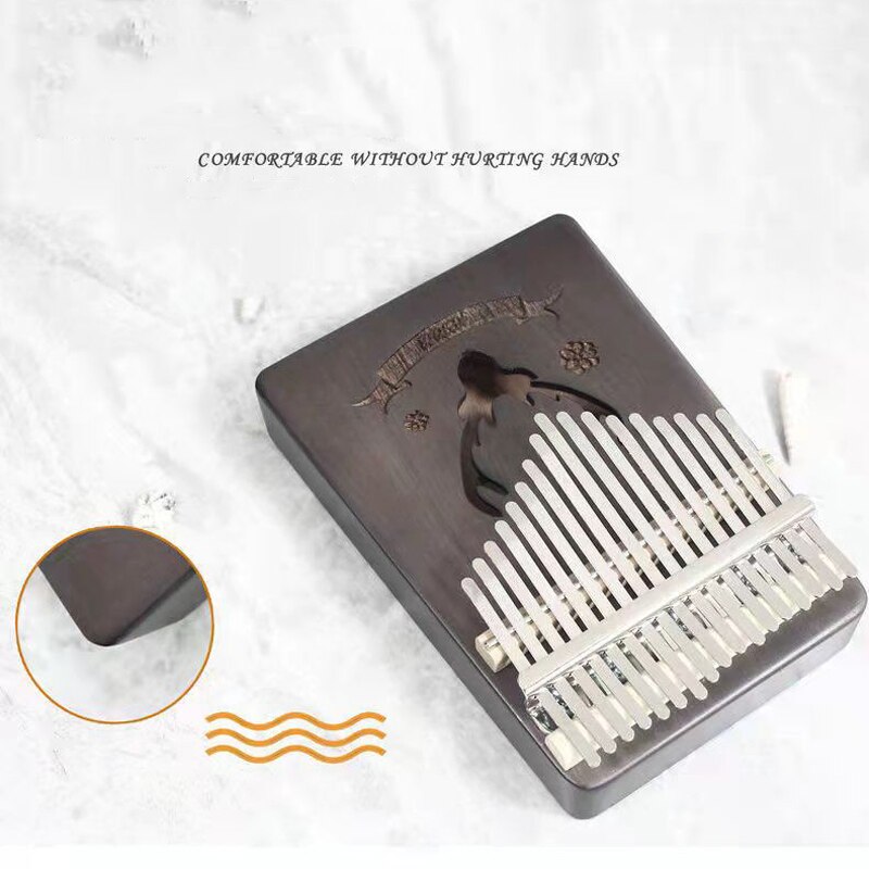 Single Board African Calimba 17 Keys Thumb Piano Retro Deer Mahogany Teclado With Tuning Hammer Mbira Musical Instrument Kalimba