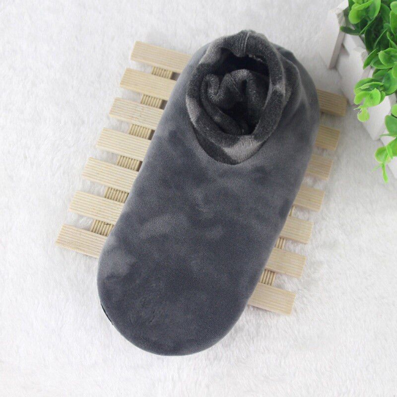 Chaussettes molletonnées souples pour hommes et femmes, 1 paire, épaisses, chaudes, pour l'hiver, 4 couleurs, unisexes, élastiques, antidérapantes, pour le sol: GRAY