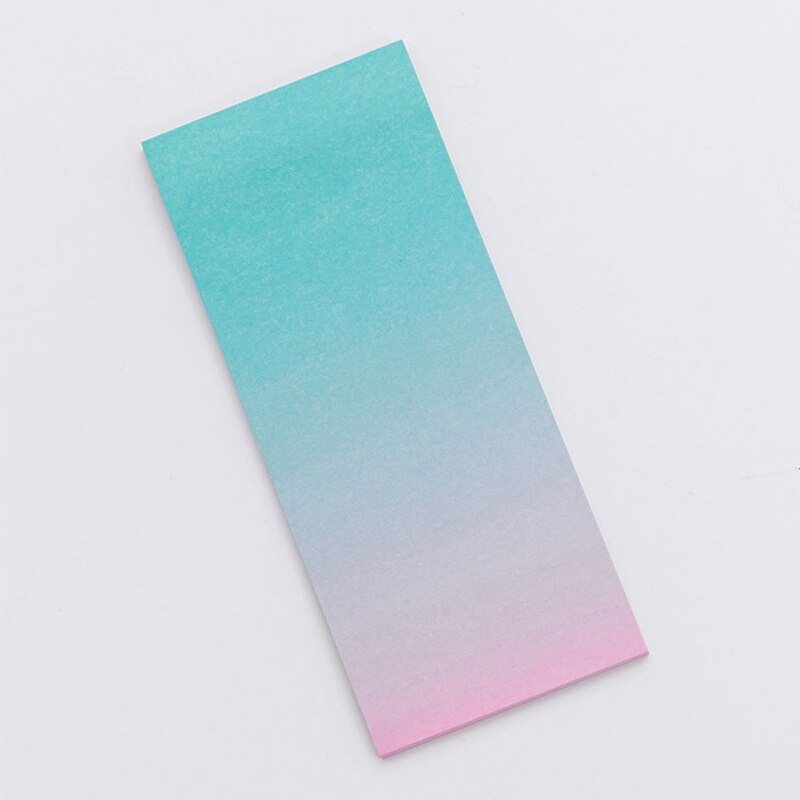 1 Piece office Rainbow colorful self-adhesive note Memo Pad cartoon writing paper sticky notes: Green pink