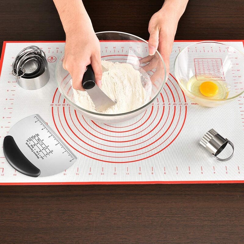 Pastry Cutter, Biscuit Cutter, Dough Scraper, Silicone Baking Mats, Stainless Steel Pastry Blender Set, Dough 5 Pcs/Set