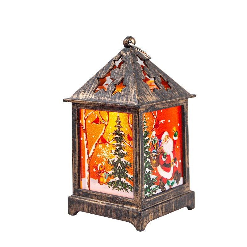 Noël nuit lampe créative Oldman bonhomme de neige rétro vent lanterne noël fête décoration pendentif bureau ornement lampe