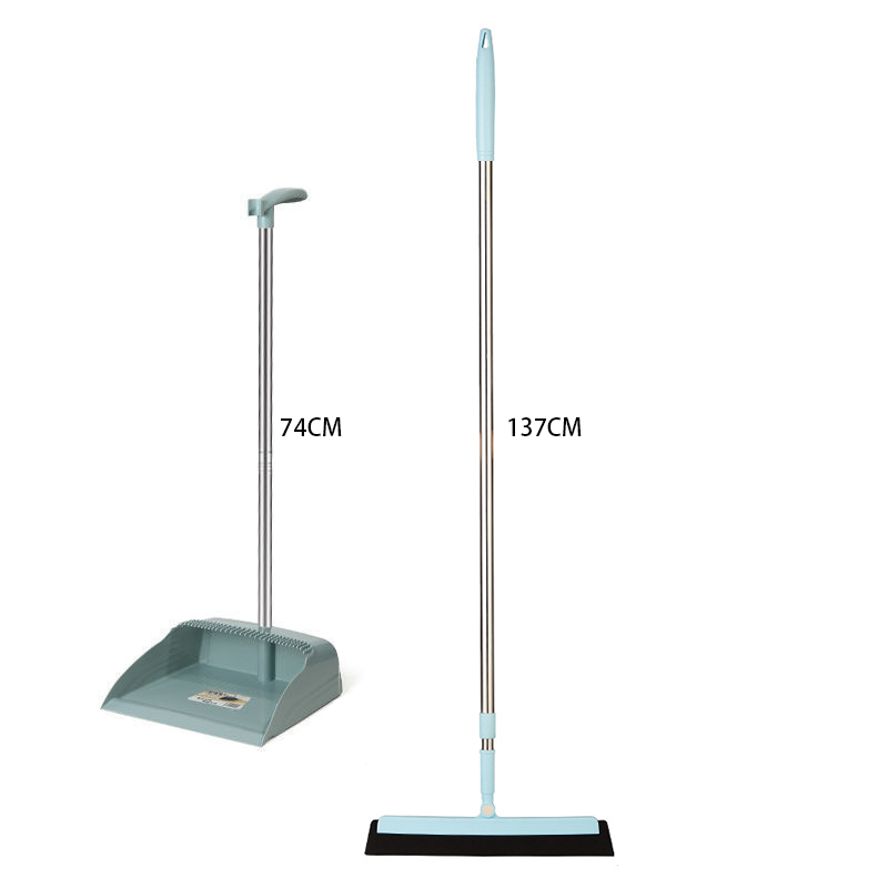 Multifunctional Magic Broom Sweeper Remove Dirt and Hair Rubber Mop Water Sweepe with Squeegee Glass Wiper for Room, Bathroom: 2pcs set C