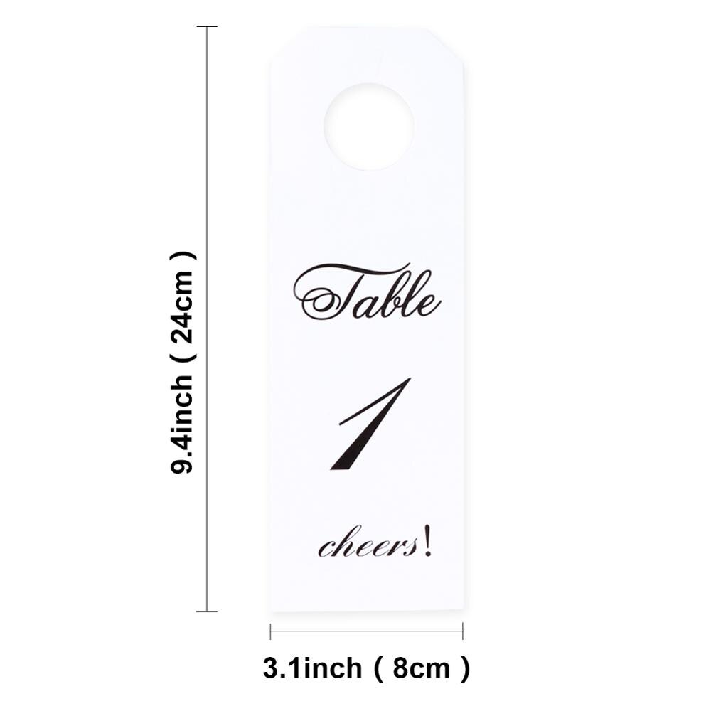 OurWarm Wedding Decoration Wine Bottle Number Cards Numbers 1-20 Paper Table Number Label Party Direction Signs