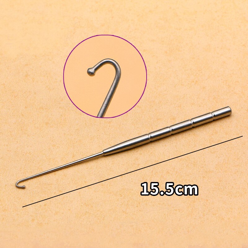 Nase single claw pull hook Sharp head pull hook Question mark type pull noble steel only clay pull hook instrument: Brown