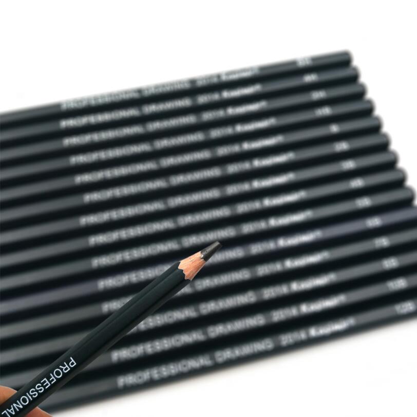 14 unids/set, dibujo a lápiz conjunto de materiales de arte duro/Medio/dibujo lápices de carbón pintura arte papelería