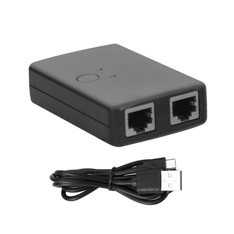 Mini Manual Internal External LAN RJ45 Switcher 2 in 1 Network Ethernet Over CAT6 Cable 1 in 2 out Splitter Sharing Switch Box: Default Title