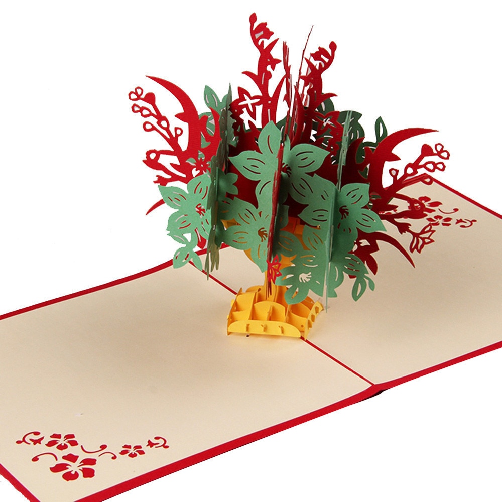 Newest creativity Paper 3D Pop Up Cards Valentine Lover Happy Birthday Anniversary Greeting Cards Postcards Card