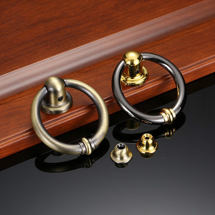 Zink legering ring knocker moderne minimalistisk dørsikkerhed grøn bronze dør banke møbler håndtag