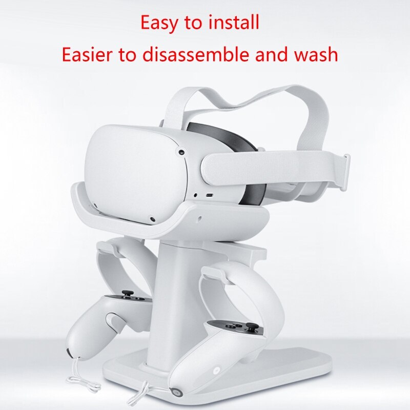 Vr-tischhalterung mit hakenständer, kompatibel mit oculus quest 2 headset, hochwertige verarbeitung, halterung für controller und station