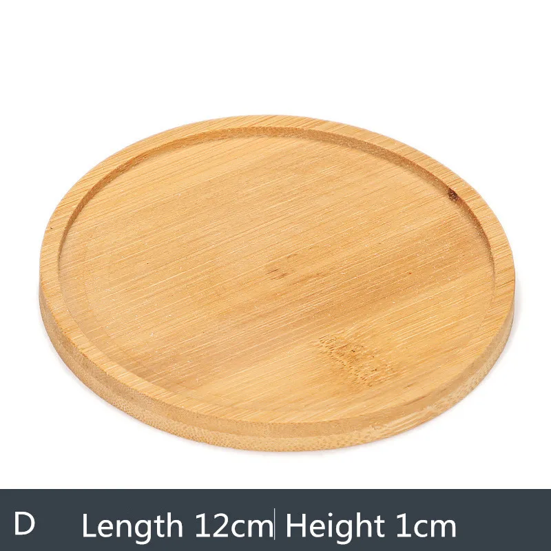 Soporte para maceta con 8 diseños, almohadilla para bonsái carnoso, bandeja de bambú, bandeja para maceta de madera, decoración para el hogar y la Oficina, soporte para macetas, 1 ud.: Caqui oscuro