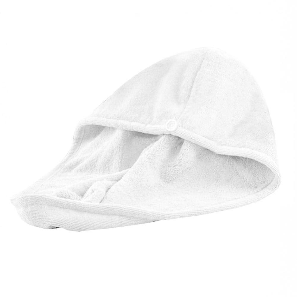 Husholdning badeværelse hår tørring hat hurtigtørrende hår håndklæde mikrofiber håndklæde hår hat kasket solid hat super cap absorptions turban  l1 i 4: Hvid