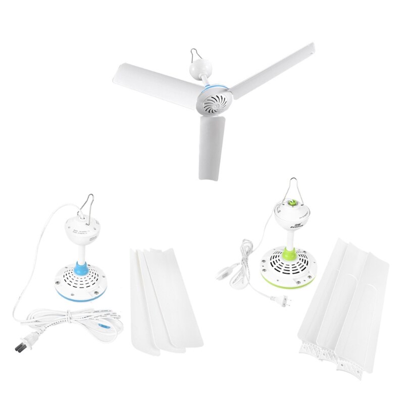 AC 220V 15.7 to 41 inch Silent Ceiling Fan Mute Electric Hanging Fan with Switch for Dining Living Room Home Bed Dormitory