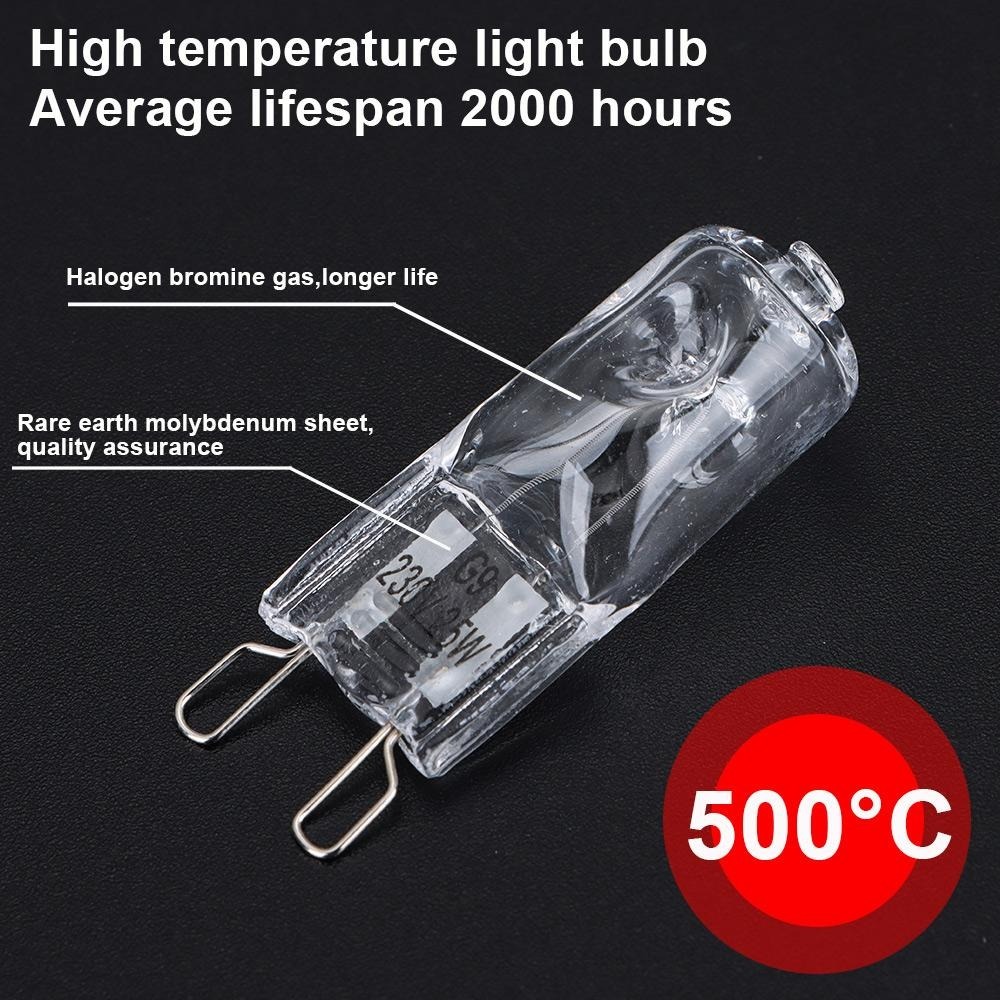 10Pcs G9 Halogen Light Bulbs 220V 25W/40W/60W Replace LED Bulb Energy Saving High Temperature Resistant Warm White Ovens