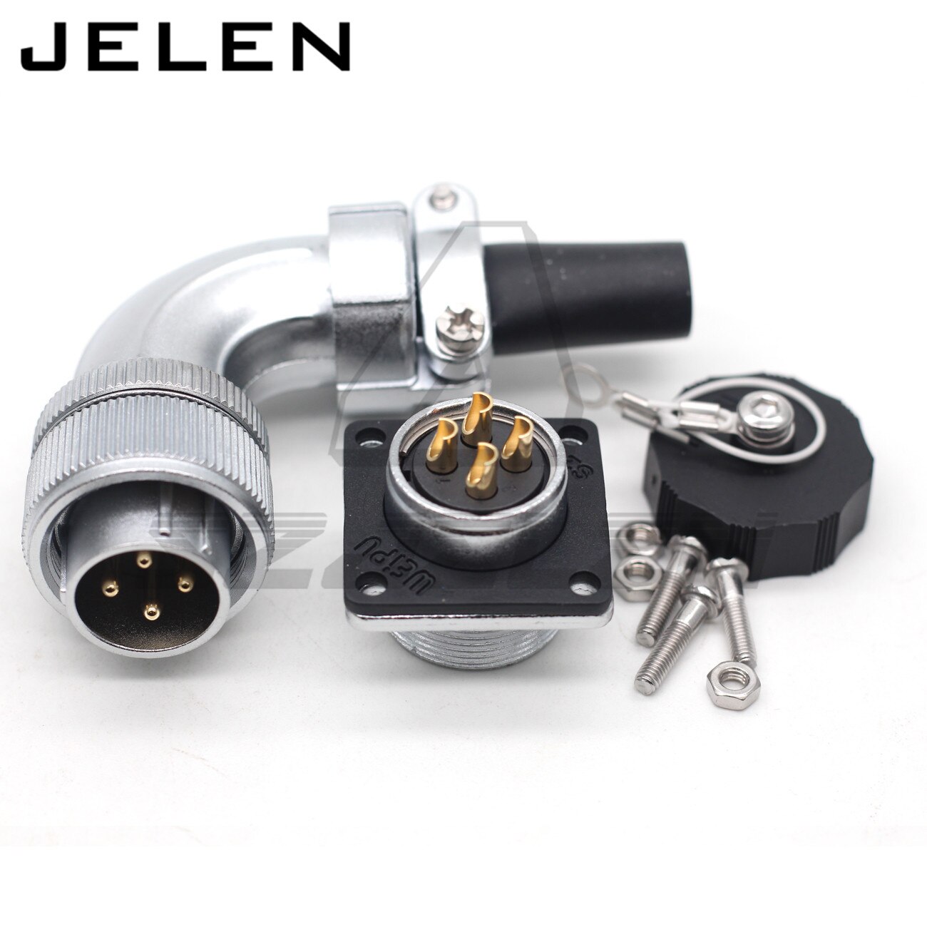 WEIPU WS20 serie 2 3 4 5 7 9 10 12 pin Right angle elbow plug socket connector, Metal waterproof connector IP67